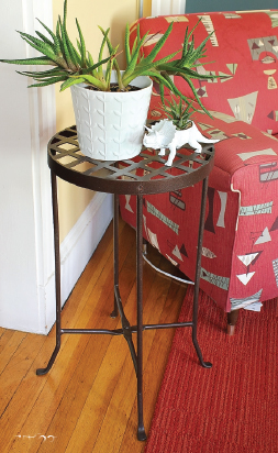 Wrought Iron Plant Stand with Copper Planter Container